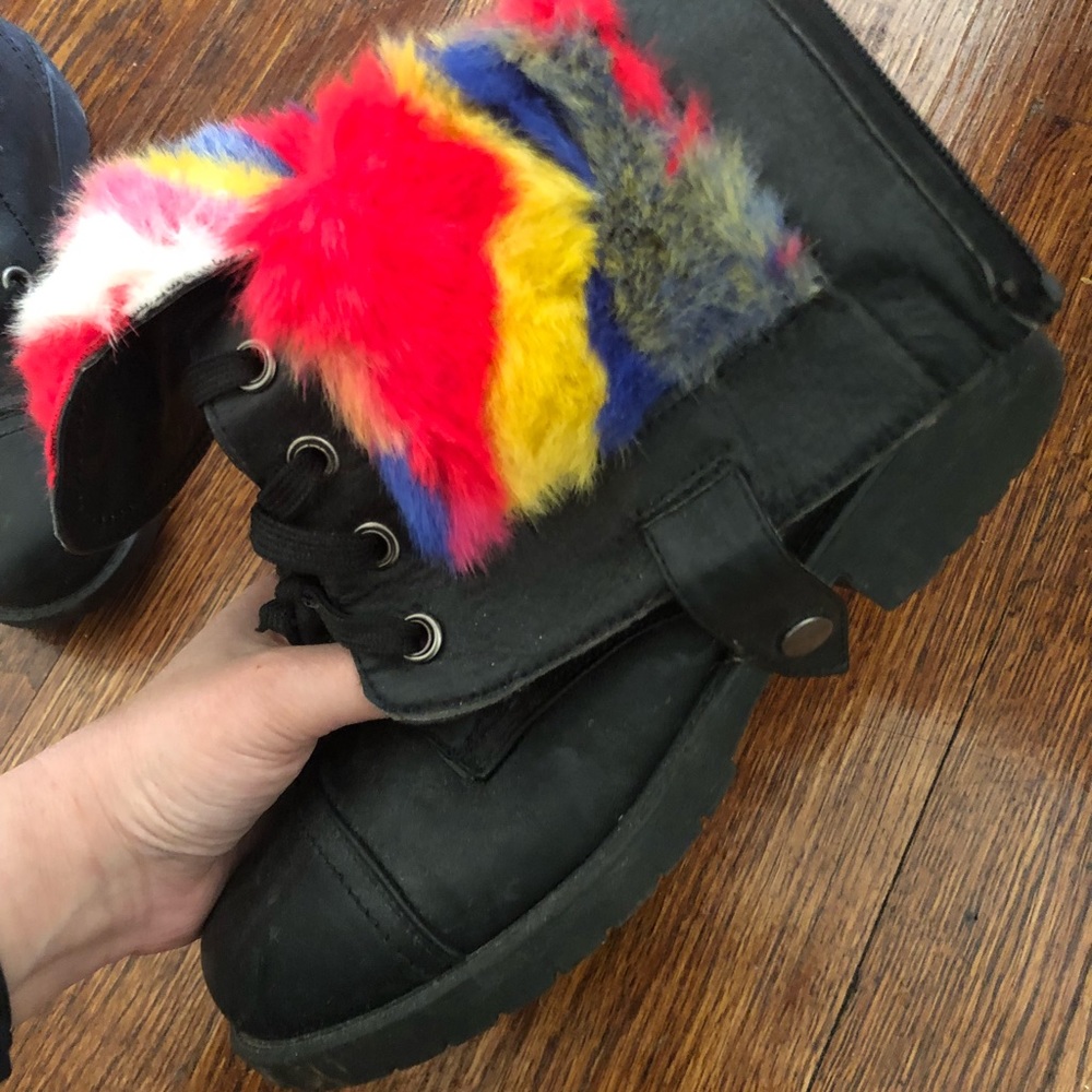 Color combat boots black unique